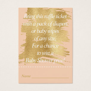 Tíquete de Raffle do Chá de fraldas/Rosa clássi