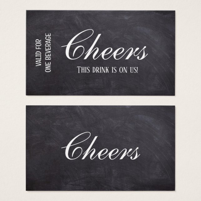 Tíquete de Voucher de Drink para evento de casamen (Frente & Verso)