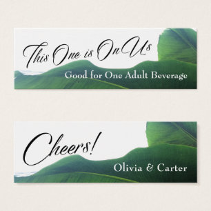 Tíquetes com Folhas de Banana Verde Tropicais