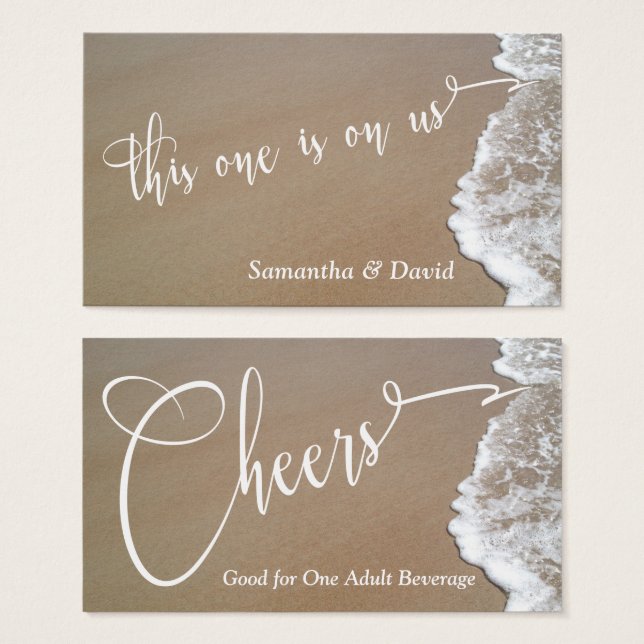 Tíquetes de Bar de Fotografia da praia de areia e  (Frente & Verso)