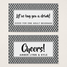 Tíquetes de Bebida com Padrão Preto e Branco