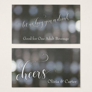 Tíquetes De Bebida, Script Branco Sobre O Bokeh Ne