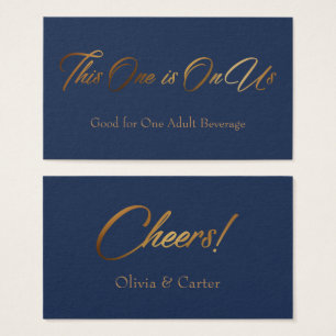 Tíquetes de bebida, Slim, Elegante Script Dourado 