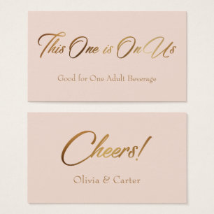 Tíquetes de bebida, Slim, Elegante, Script Dourado