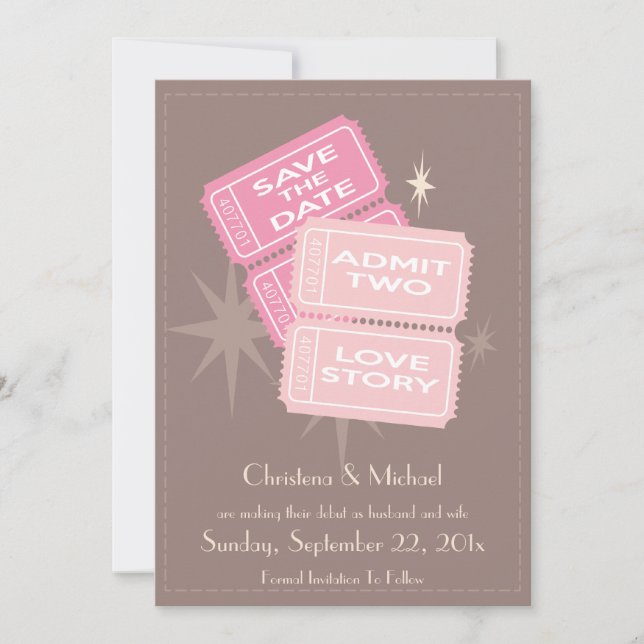 Tíquetes de filme Salvar o Cartão de Data (Brown) (Frente)