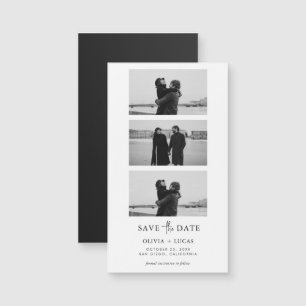 Tira de Foto Moderna Magnética Save The Date Casam