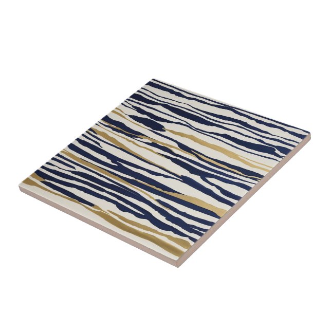 tiras abstrato de cor azul-dourada e branca (Lateral)