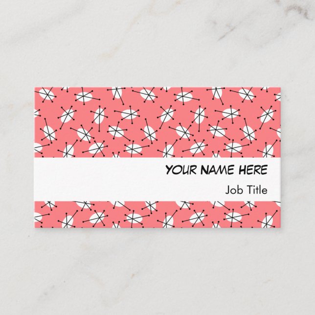 Tiras brancas de cartão de visita multicor-de-rosa (Frente)
