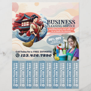 Tiras de rasgo de folheto de serviço de empregada