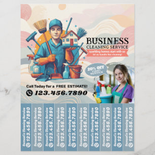 Tiras de rasgo de folheto de serviço de empregada 