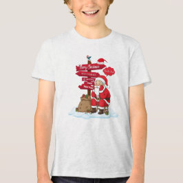 Tired Santa Kids Basic Funny Holiday Gift T-Shirt