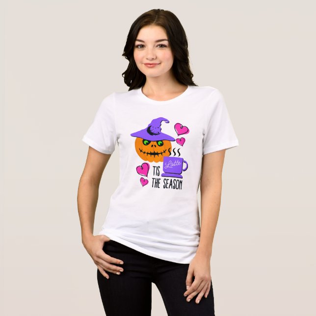 Tis the Season Pumpkin Spice Halloween T-Shirt (Frente Completa)
