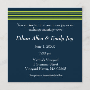 Tisbury - marinho e verde - convite do casamento