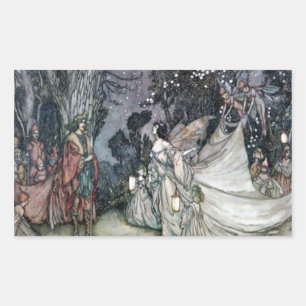 Titania de Arthur Rackham do vintage e etiqueta de