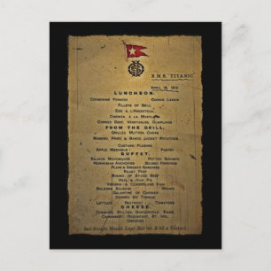 Titanic RMS do Último Menu