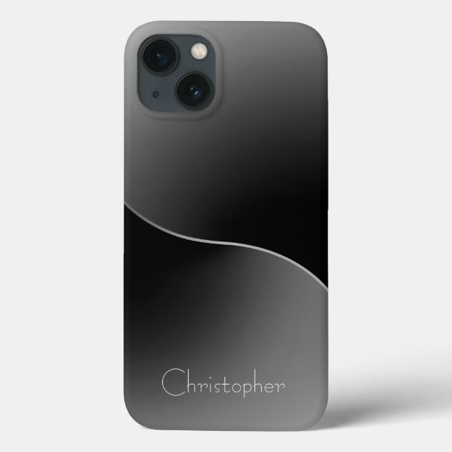 Titânio Impressão de aço inoxidável prateado iphon (Verso)