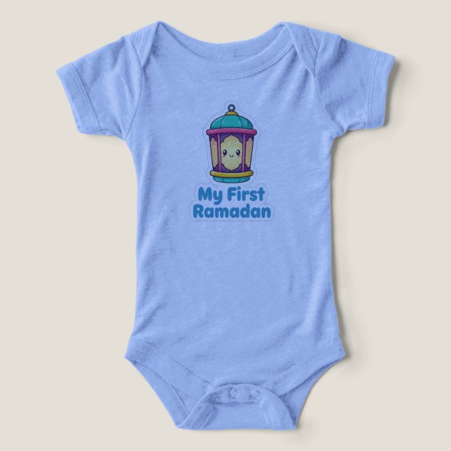 Title: Cute Lantern My First Ramadan Baby Bodysuit (Design frontal)