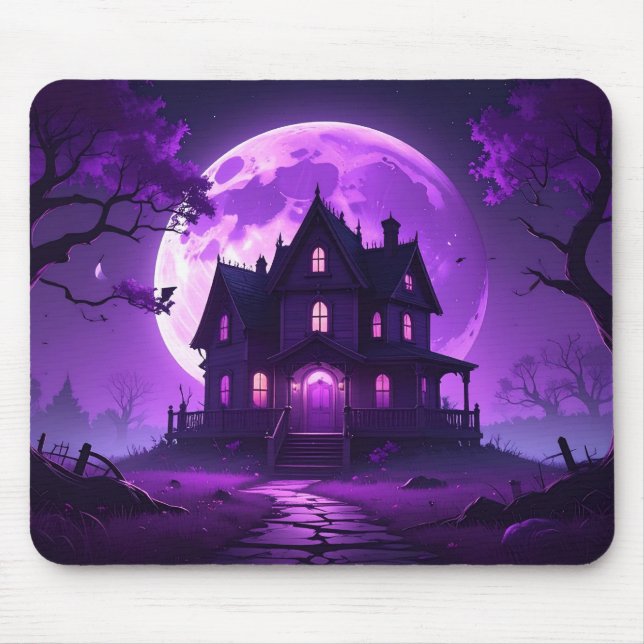 Title: Purple Moon Haunted Mansion Mousepad (Frente)