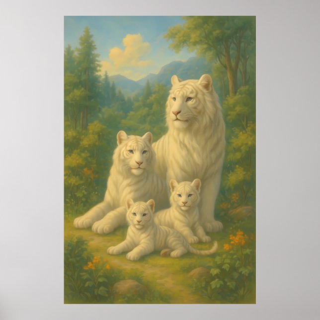 Title: White Tiger Dawn Ancestral Family Poster |  (Frente)