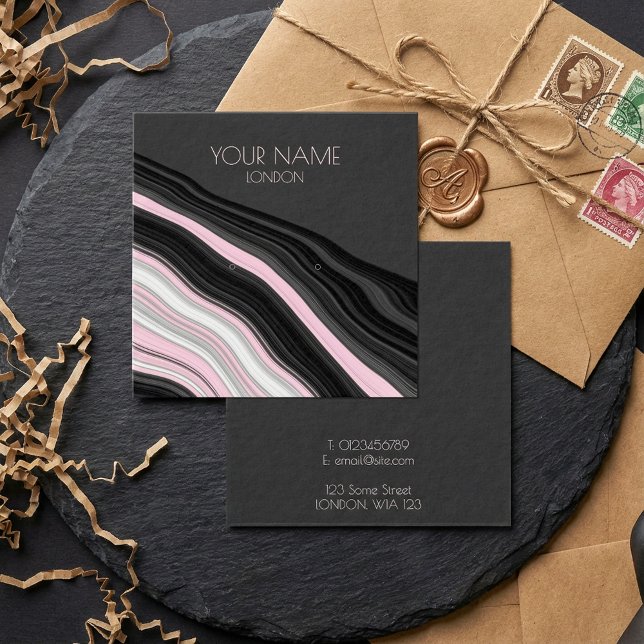 Titular da brinco do estripo do efeito agônico (Agate effect stripy earring holder.)