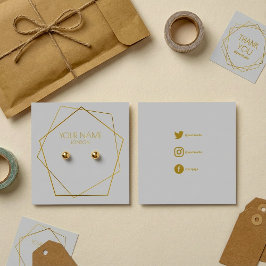 Titular de brinco de ouro geométrico com ícones so