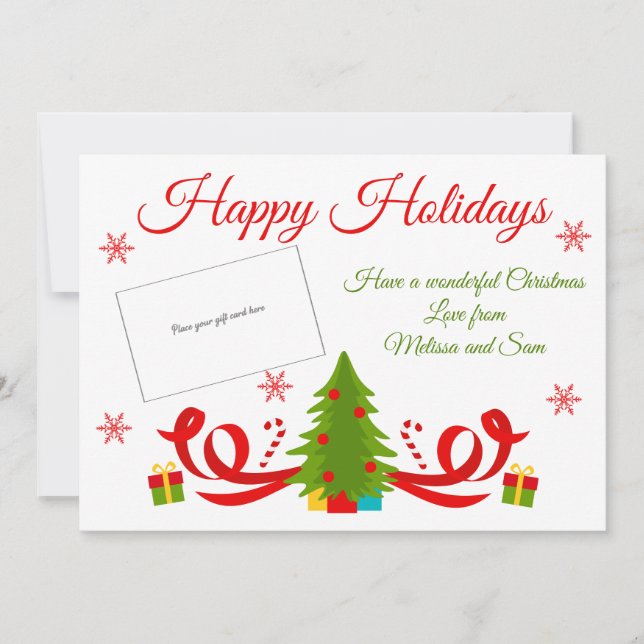 Titular do Cartão de Presente de Feriado de Árvore (Frente)