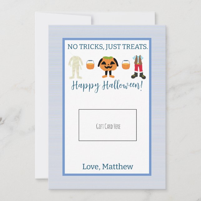 Titular do Cartão de Presente de Halloween Azul (Frente)