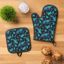 Titular do Pote Floral Tiger e Oven Mitt