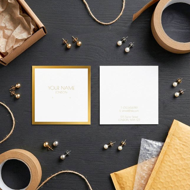 titular Dourado de brincadeira de fronteira (Thick gold border earring holder.)