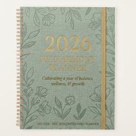 Título: 2026 Agenda Diária My Harmony | Sage Flora