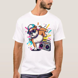 Título: Camiseta Gráfica de Cachorro de Desenho An