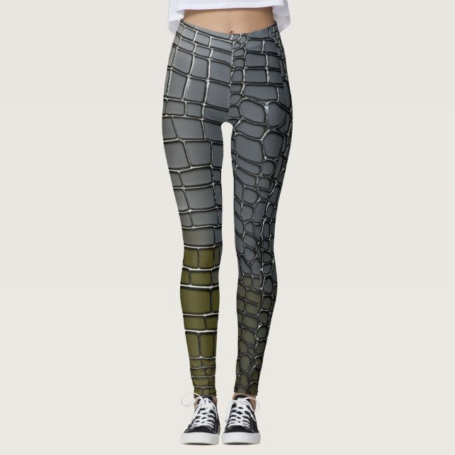 Título: Leggings de Camuflagem Crocodilo Platinum (Frente)