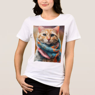 Título: Na moda Cat em um Cozy Scarf