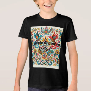 Título: Vibrant Folk Art Floral Patterno T-Shirt