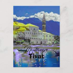 Tivat Montenegro, cartão postal moderno, Arte de V