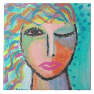 Tizzy Original Abstrato Retrato de uma Mulher