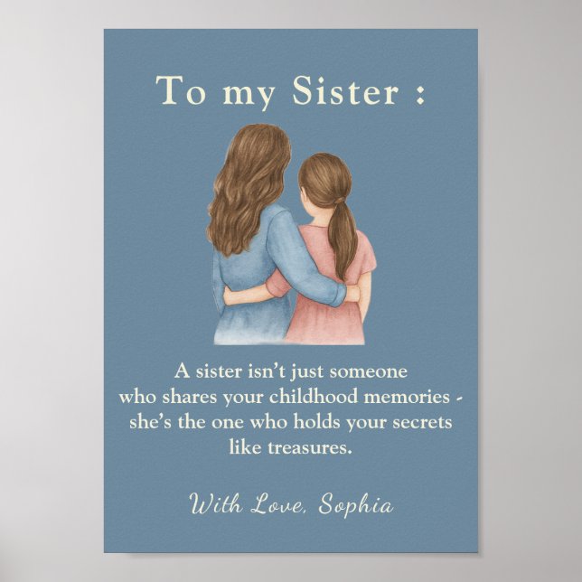 To My Sister – Custom Photo Message Poster (Frente)