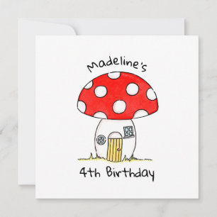 Toadstool Personalizada Convite para Crianças
