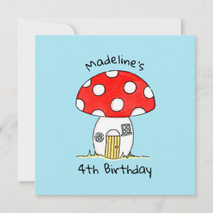 Toadstool Personalizada Convite para Crianças