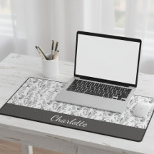 Toalete Floral Preto Branco Nome Personalizado