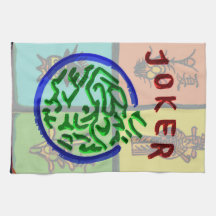 Toalha asiática do Mah Jongg do palhaço