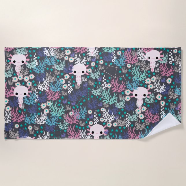 Toalha Axolotl de praia (Frente)