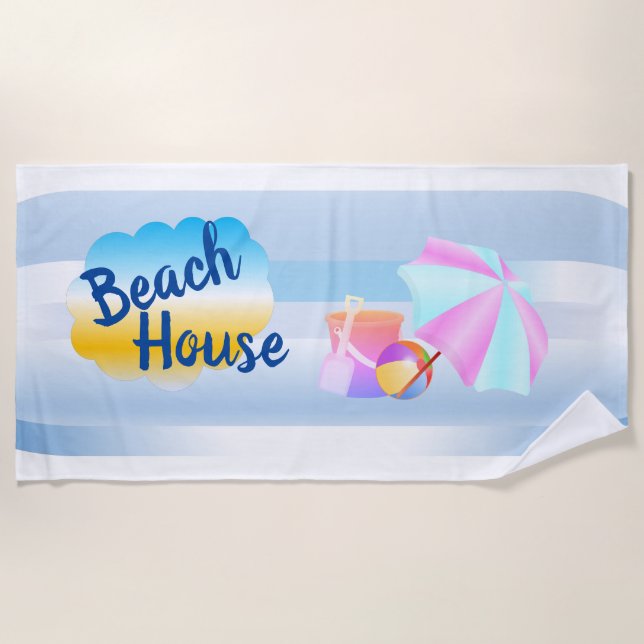 Toalha Blue and Pink Beach House (Frente)