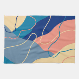 Toalha Branca de Tintas Artísticas Azul e Rosa Mod