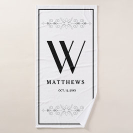 Toalha branca e preta