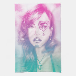 Toalha colorida de cozinha ilustrada - Arco-íris