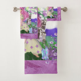 Toalha com Jovem Garota com Flores