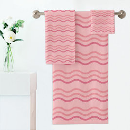 Toalha com Padrão de Onda Rosa