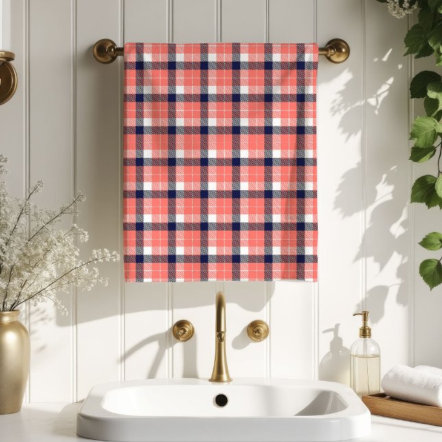 Toalha Coral Navy Stylish Presente de Aniversário (Coral Navy Towel Stylish Gift for Their Birthday)