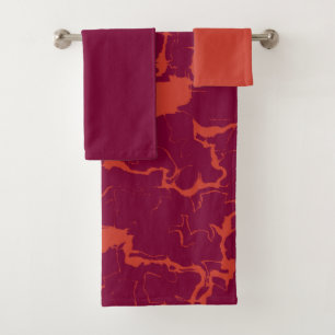 Toalha de Abstrato cor-de-rosa quente e laranja